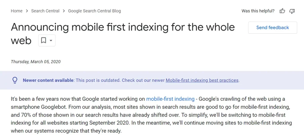 mobile-first indexing