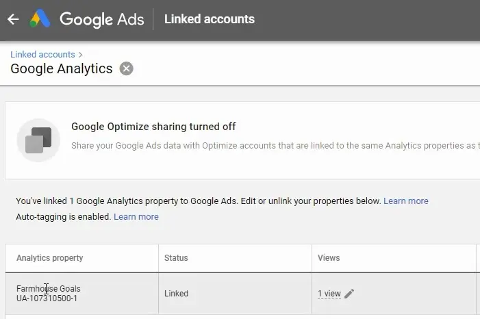 google ads linked account